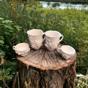 Gracie China 3D Victorian Rose Teacup Lot